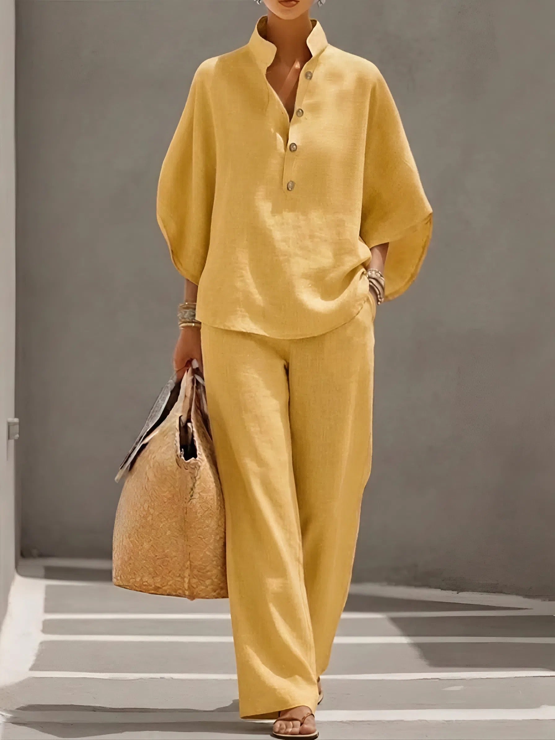 Valentina | Women's Button Up Wide Leg Set