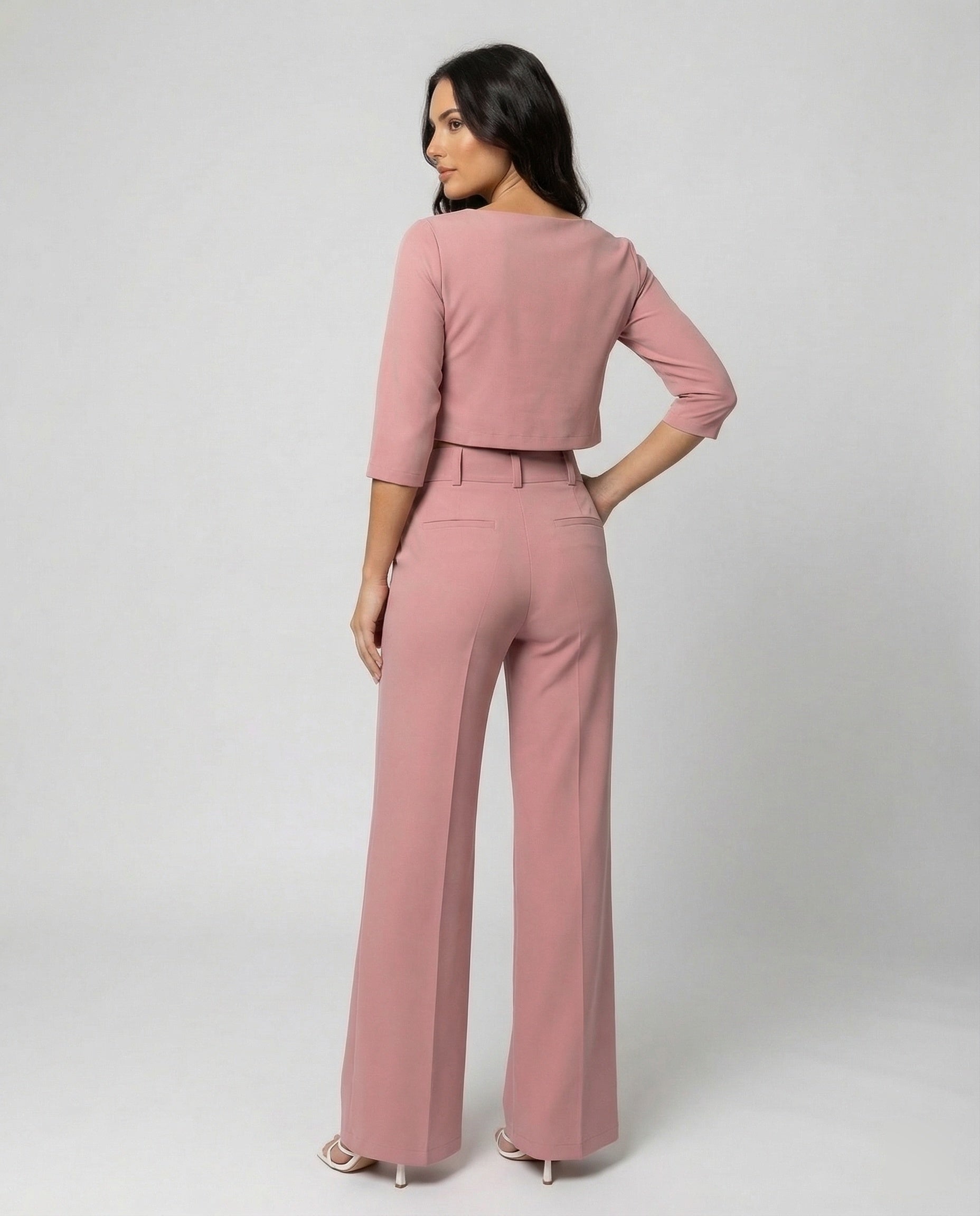 Vivara | Women's Wide Leg High Waist Two-Piece Pants Set