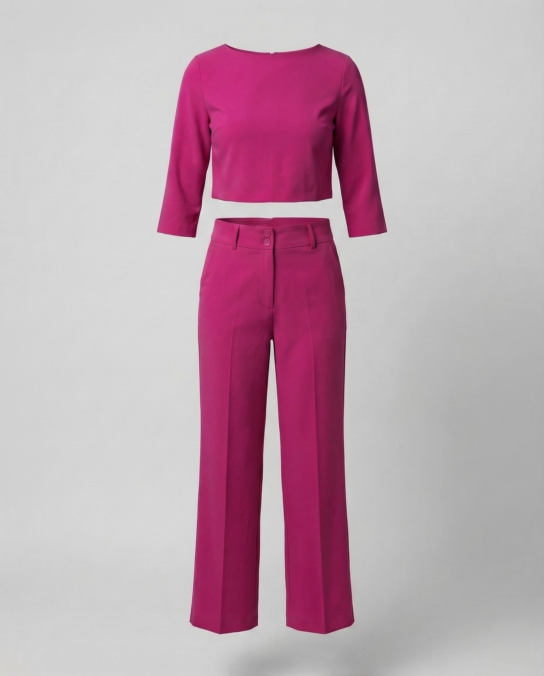 Vivara | Women's Wide Leg High Waist Two-Piece Pants Set