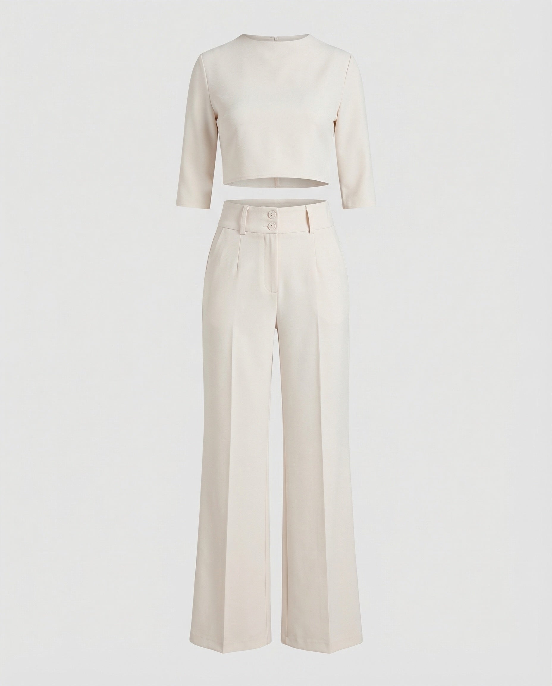 Vivara | Women's Wide Leg High Waist Two-Piece Pants Set
