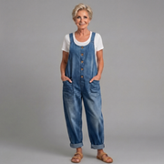 Winifred | Women's Wide Leg Button Front Overalls