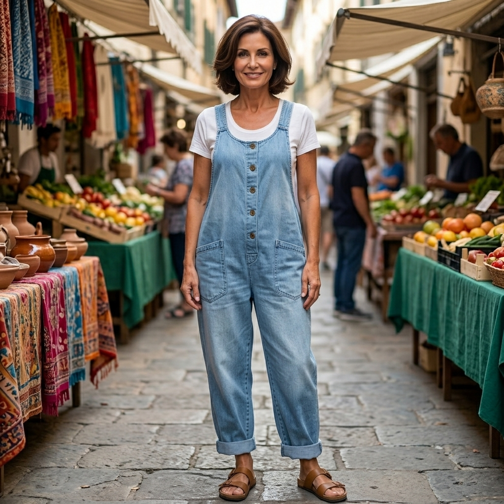 Winifred | Women's Wide Leg Button Front Overalls