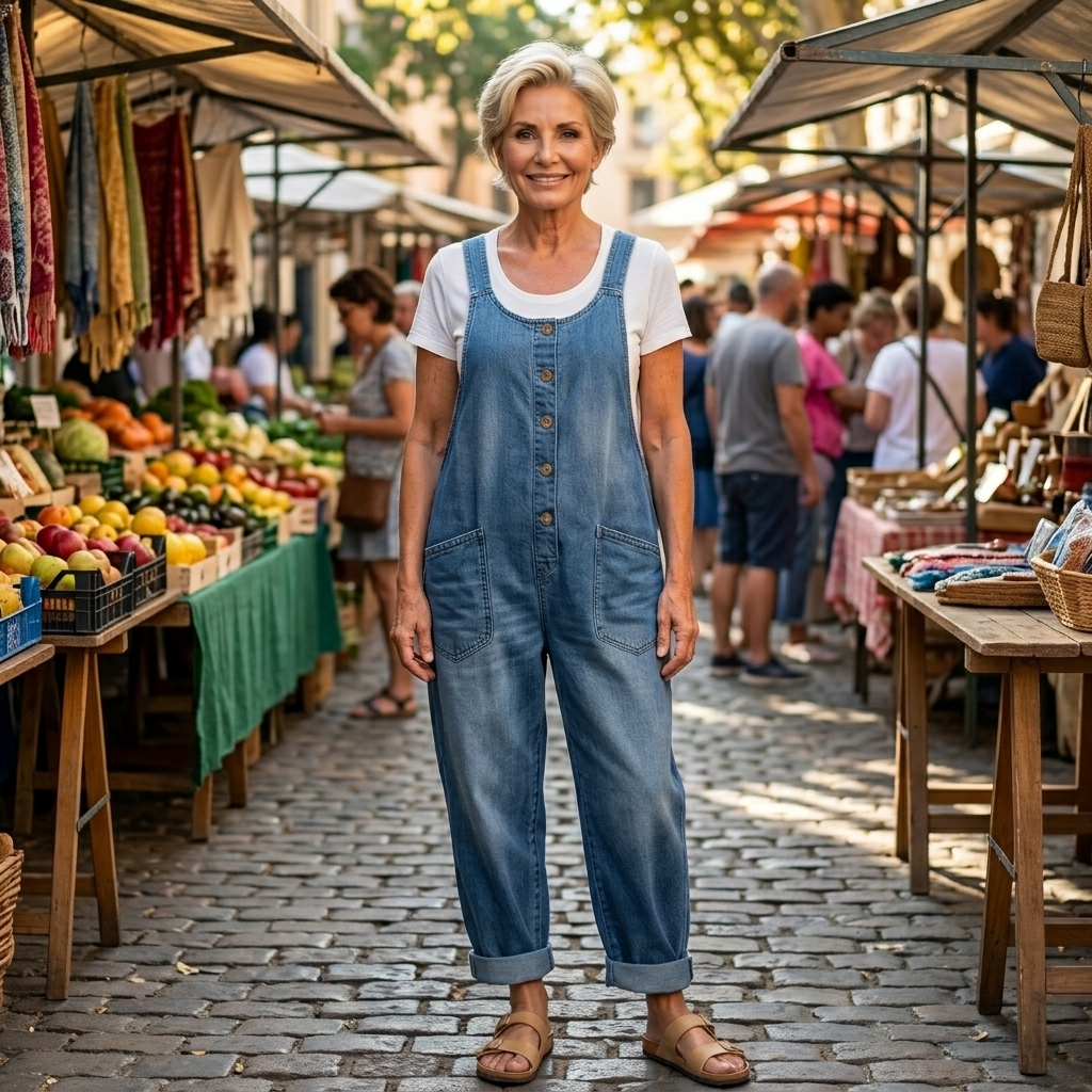 Winifred | Women's Wide Leg Button Front Overalls