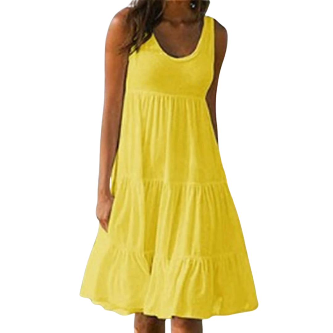 Luna | Women's Sleeveless Tiered Midi Dress Boho Summer