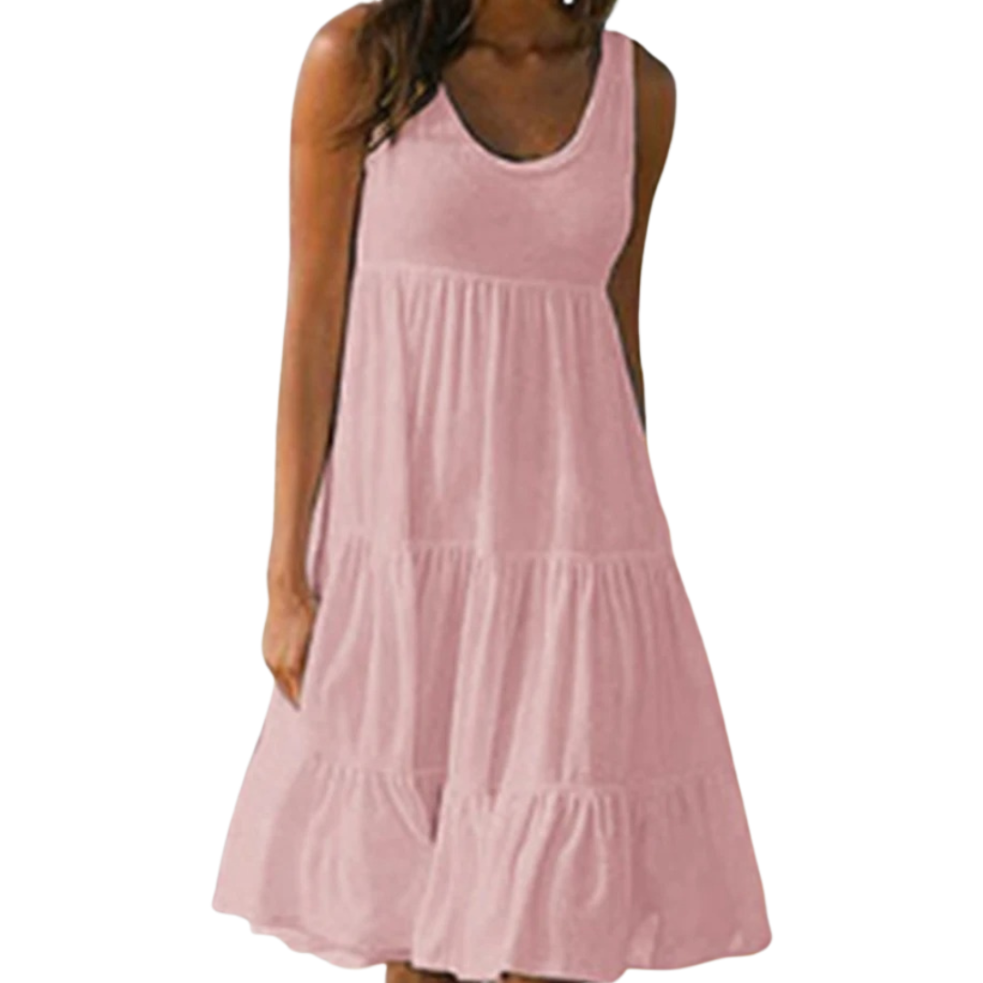 Luna | Women's Sleeveless Tiered Midi Dress Boho Summer