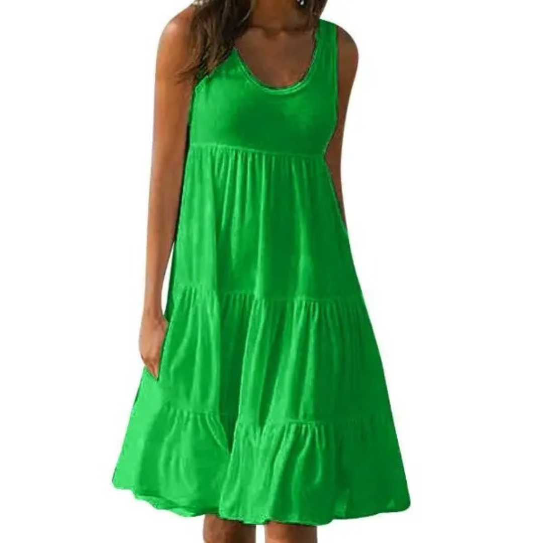 Luna | Women's Sleeveless Tiered Midi Dress Boho Summer
