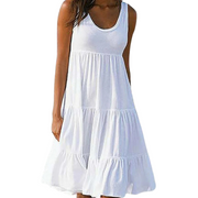 Luna | Women's Sleeveless Tiered Midi Dress Boho Summer