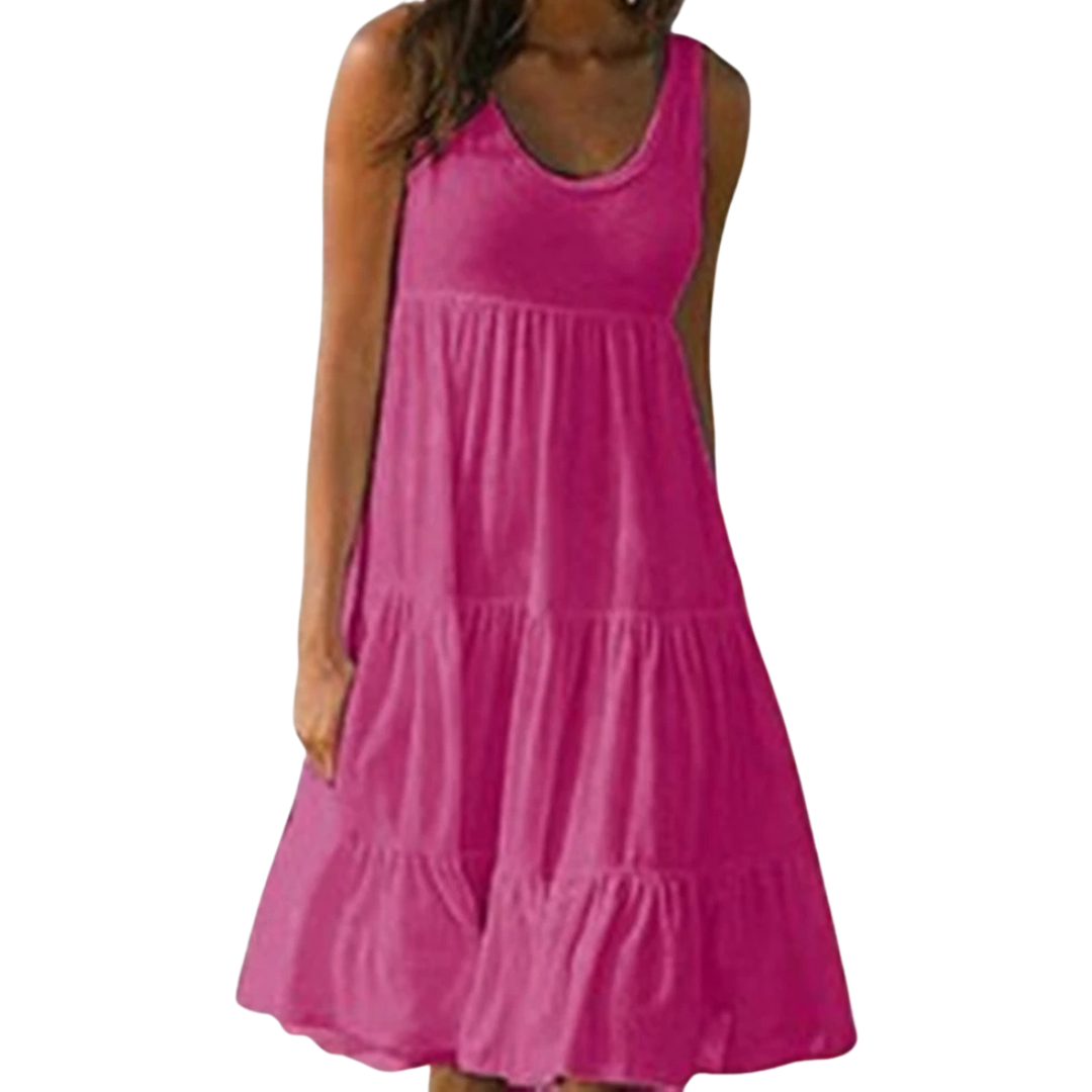 Luna | Women's Sleeveless Tiered Midi Dress Boho Summer